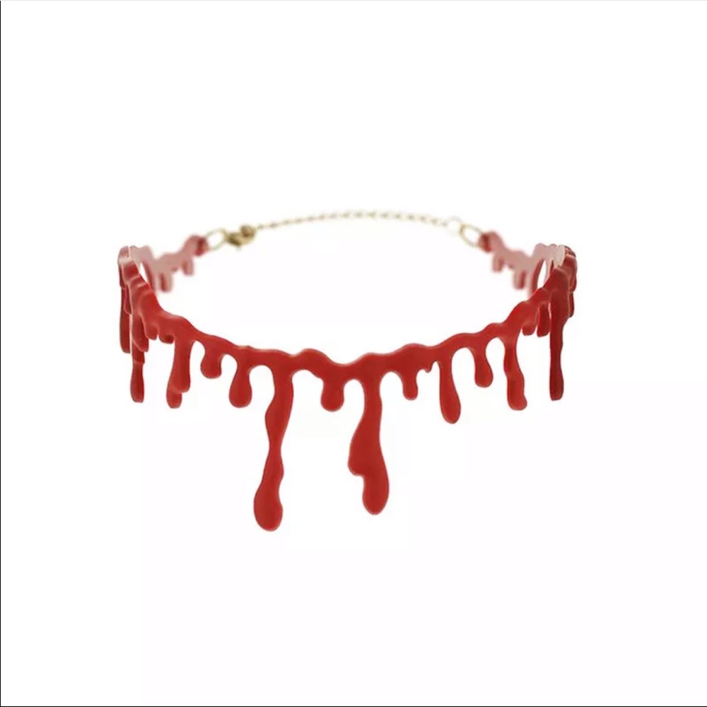 Dripping blood choker necklace
